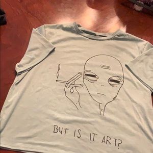 Hilarious alien crop top NWOT